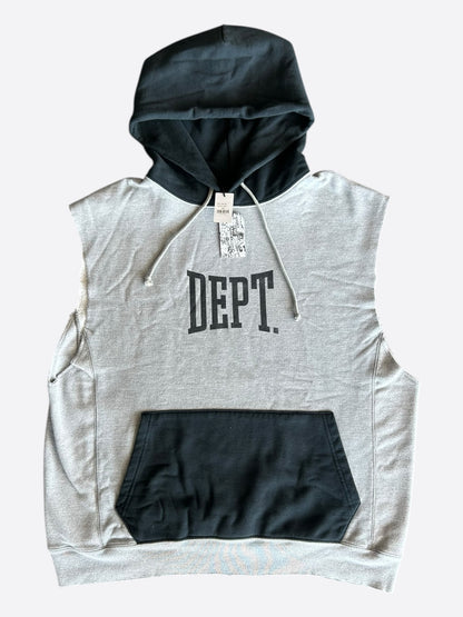 Gallery Dept Grey & Black DEPT Logo Cut Off Hoodie
