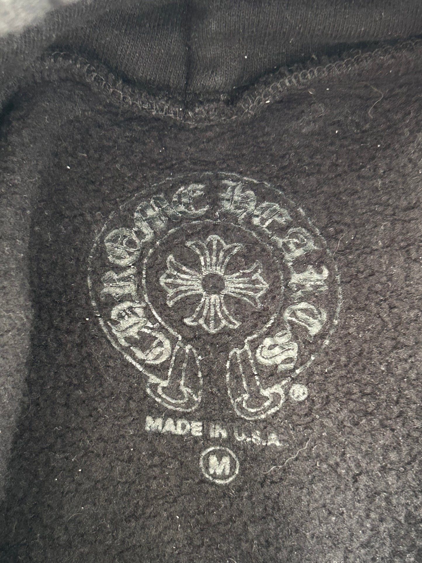 Chrome Hearts Black & Grey Cannes Exclusive Horseshoe Logo Hoodie