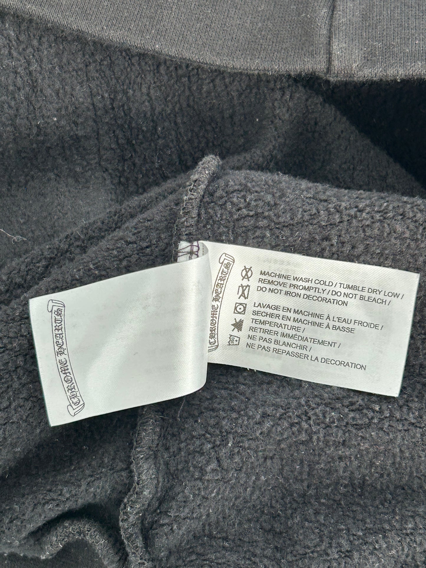 Chrome Hearts Black & Grey Cannes Exclusive Horseshoe Logo Hoodie