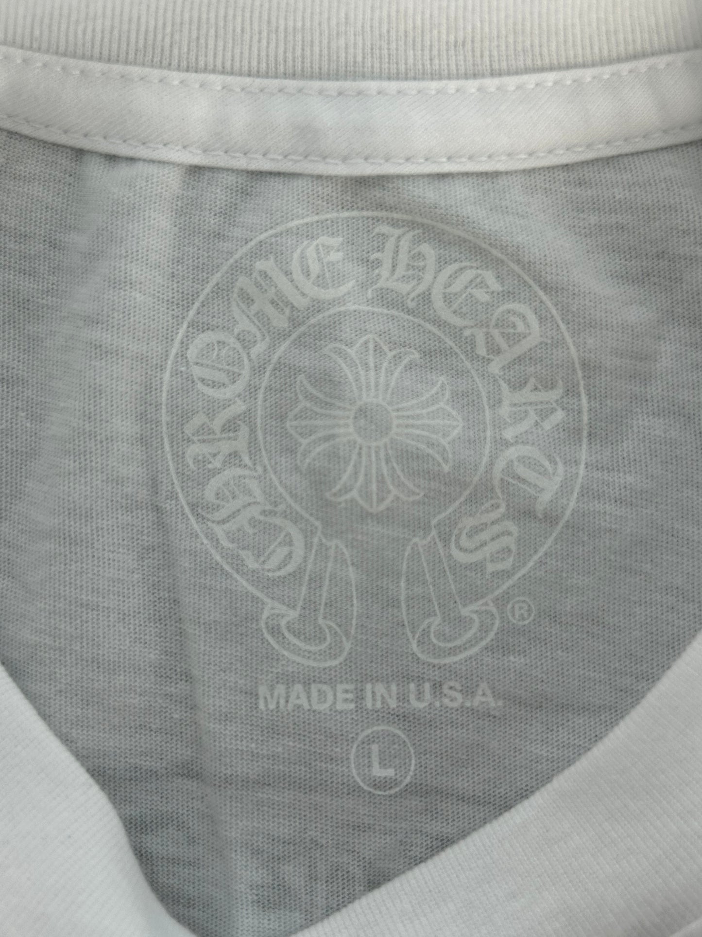 Chrome Hearts White & Black Scroll Logo T-Shirt