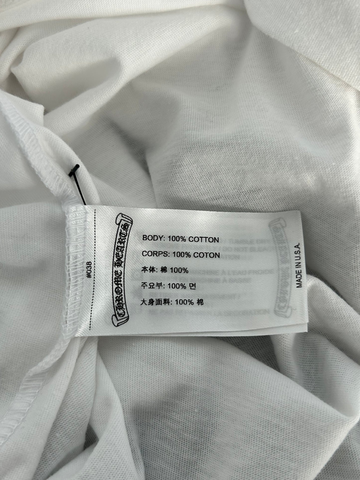 Chrome Hearts White & Black Scroll Logo T-Shirt