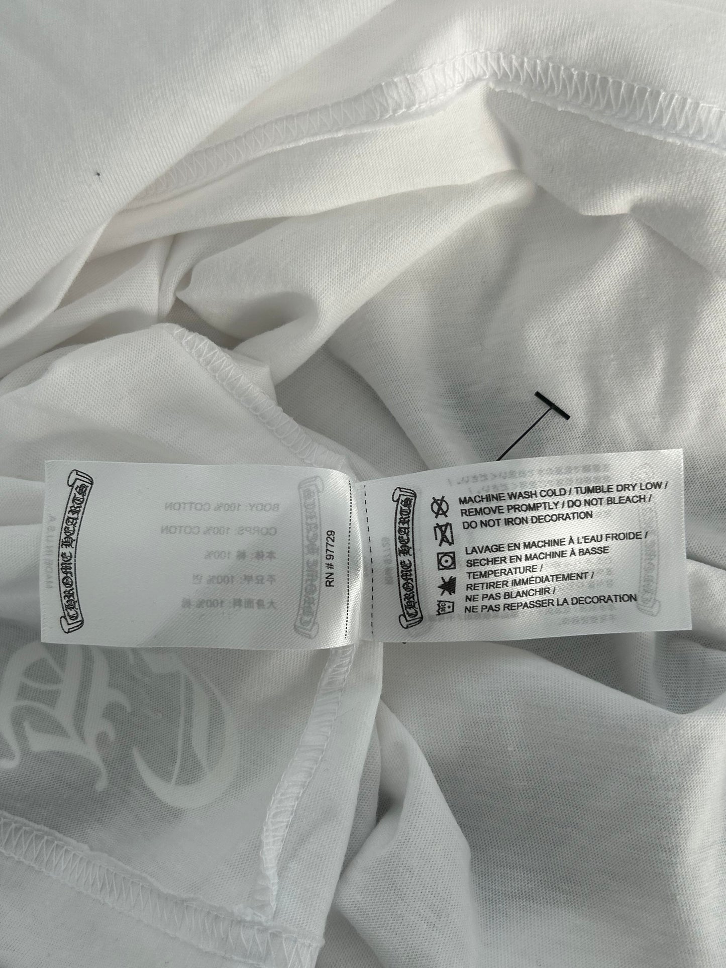 Chrome Hearts White & Black Scroll Logo T-Shirt