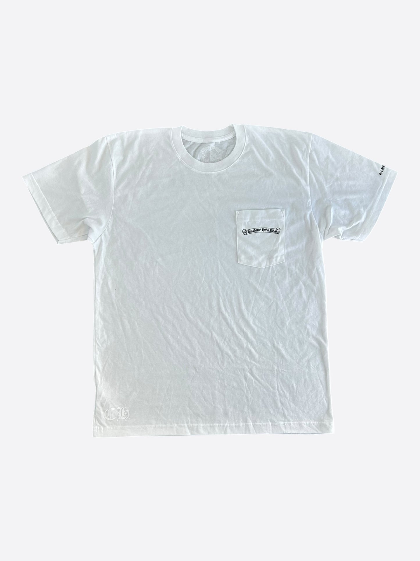 Chrome Hearts White & Black Scroll Logo T-Shirt