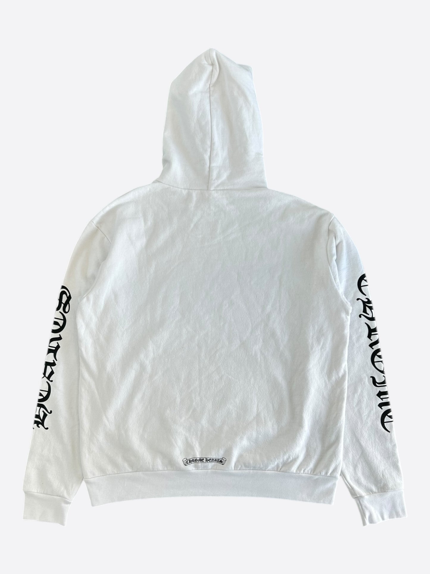 Chrome Hearts White & Black Script Logo Hoodie