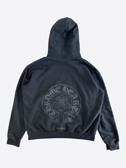 Chrome Hearts Black & Grey Cannes Exclusive Horseshoe Logo Hoodie