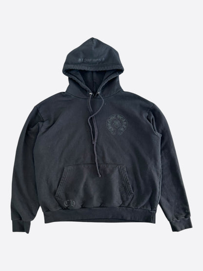 Chrome Hearts Black & Grey Cannes Exclusive Horseshoe Logo Hoodie