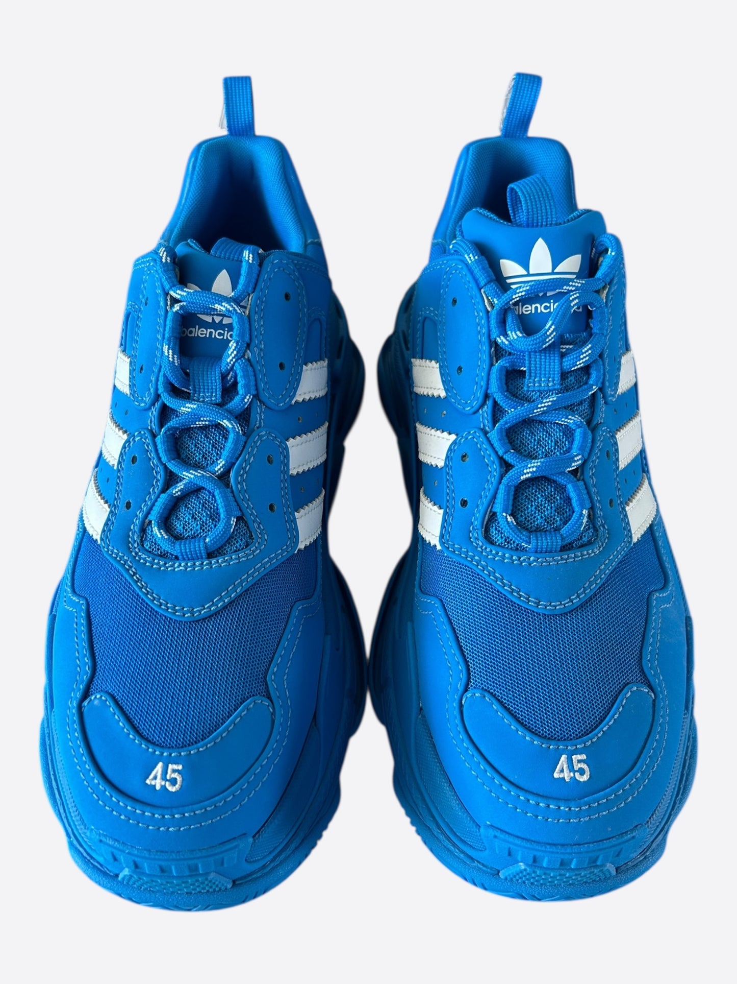 Balenciaga Adidas Blue & White Triple S Sneakers
