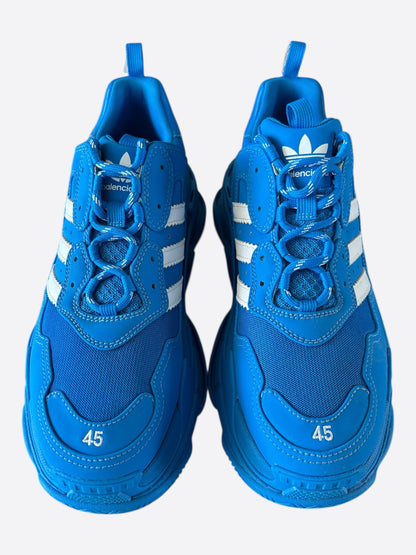 Balenciaga Adidas Blue & White Triple S Sneakers