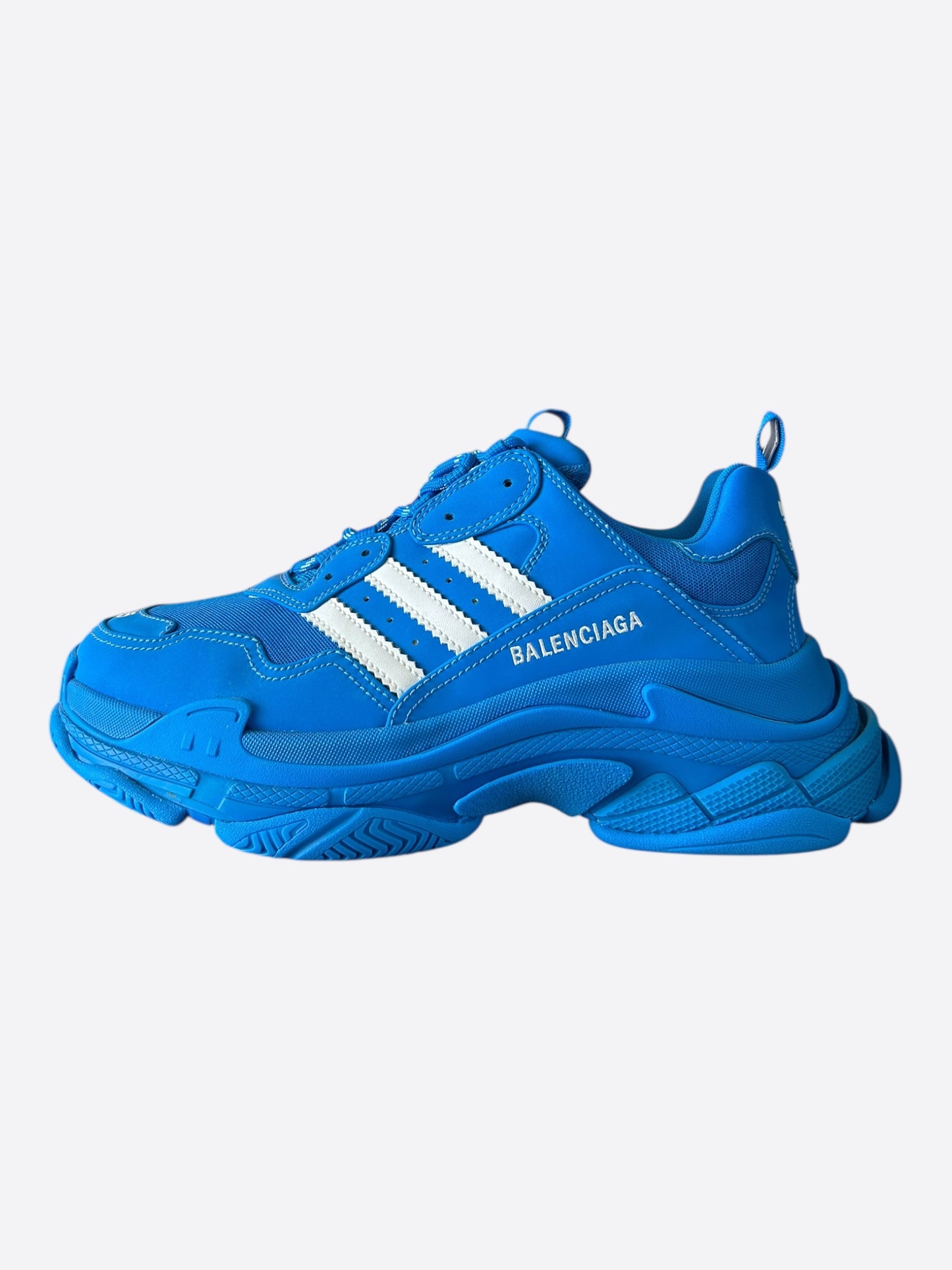 Balenciaga Adidas Blue & White Triple S Sneakers