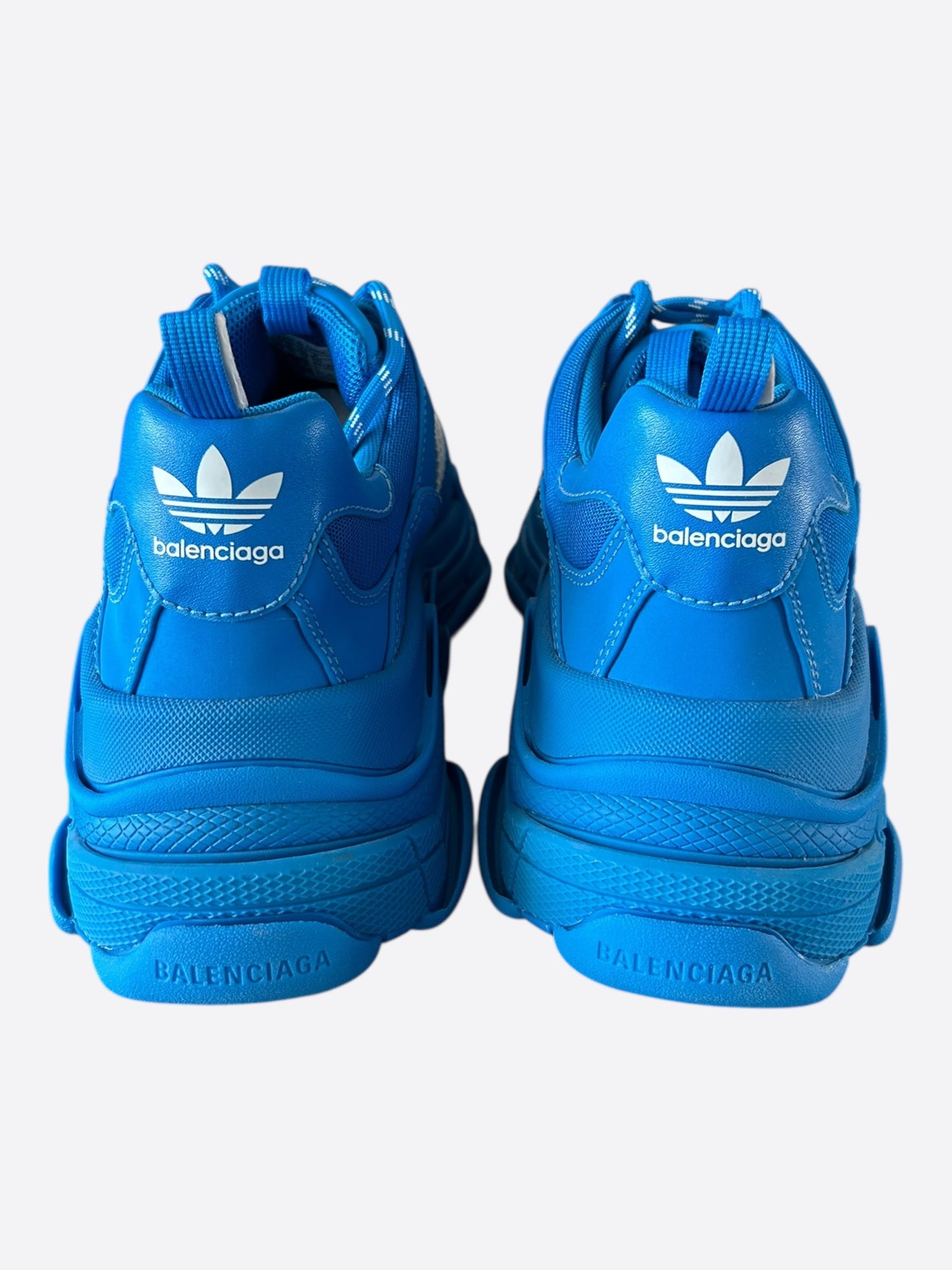 Balenciaga Adidas Blue & White Triple S Sneakers