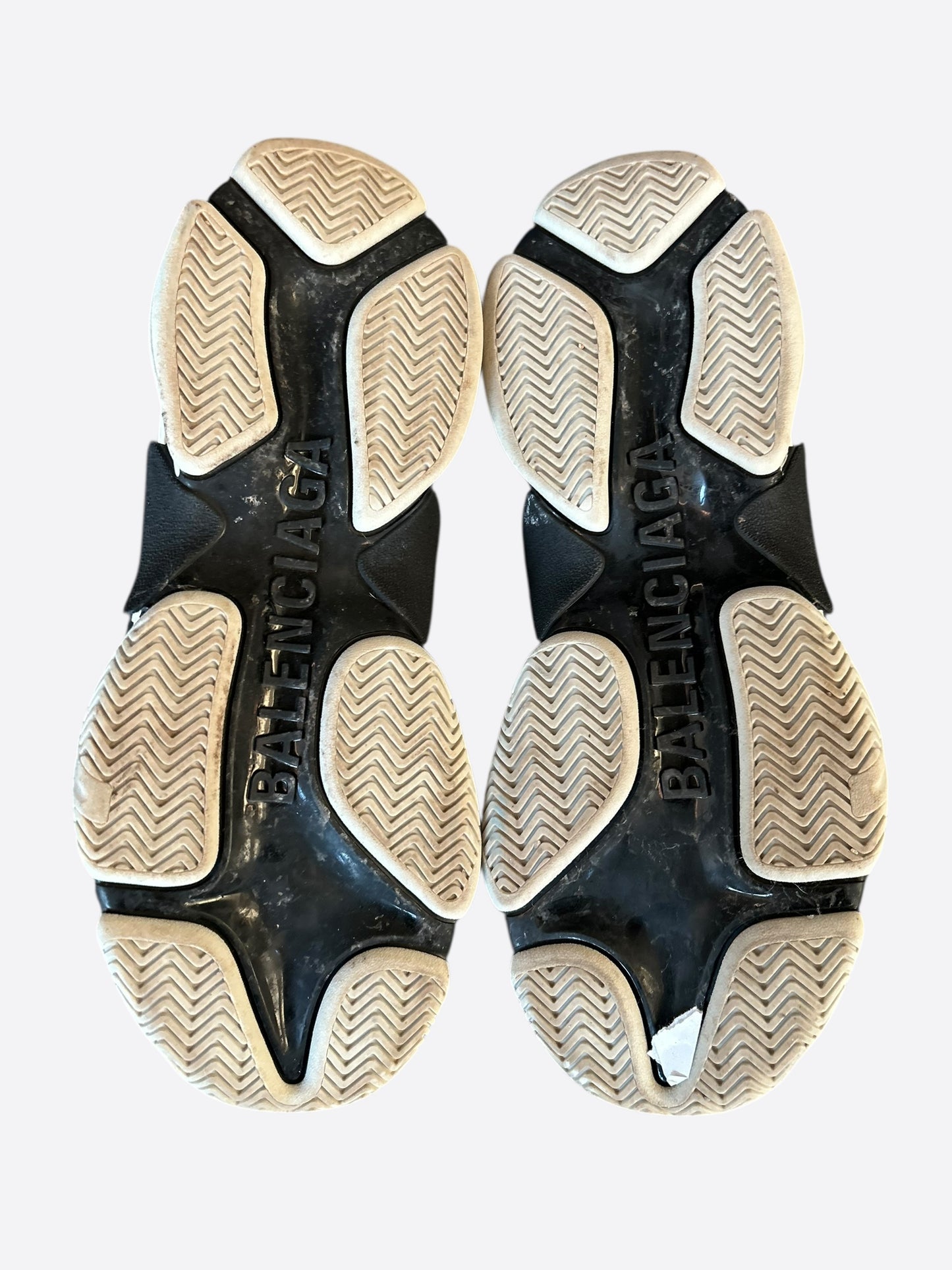 Balenciaga Adidas White & Black Triple S Sneakers