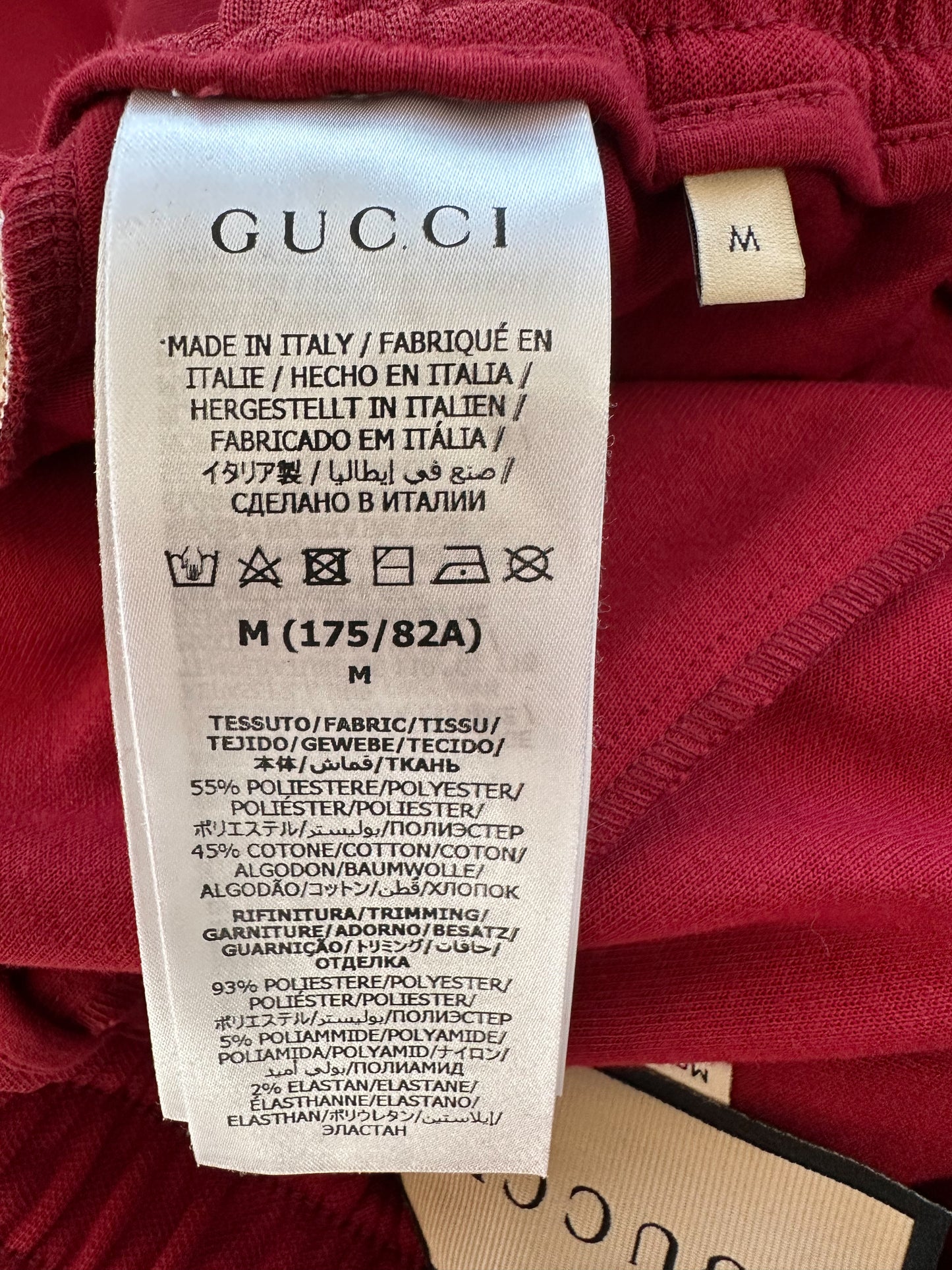 Gucci Red & White Original Gucci Logo Trackpants