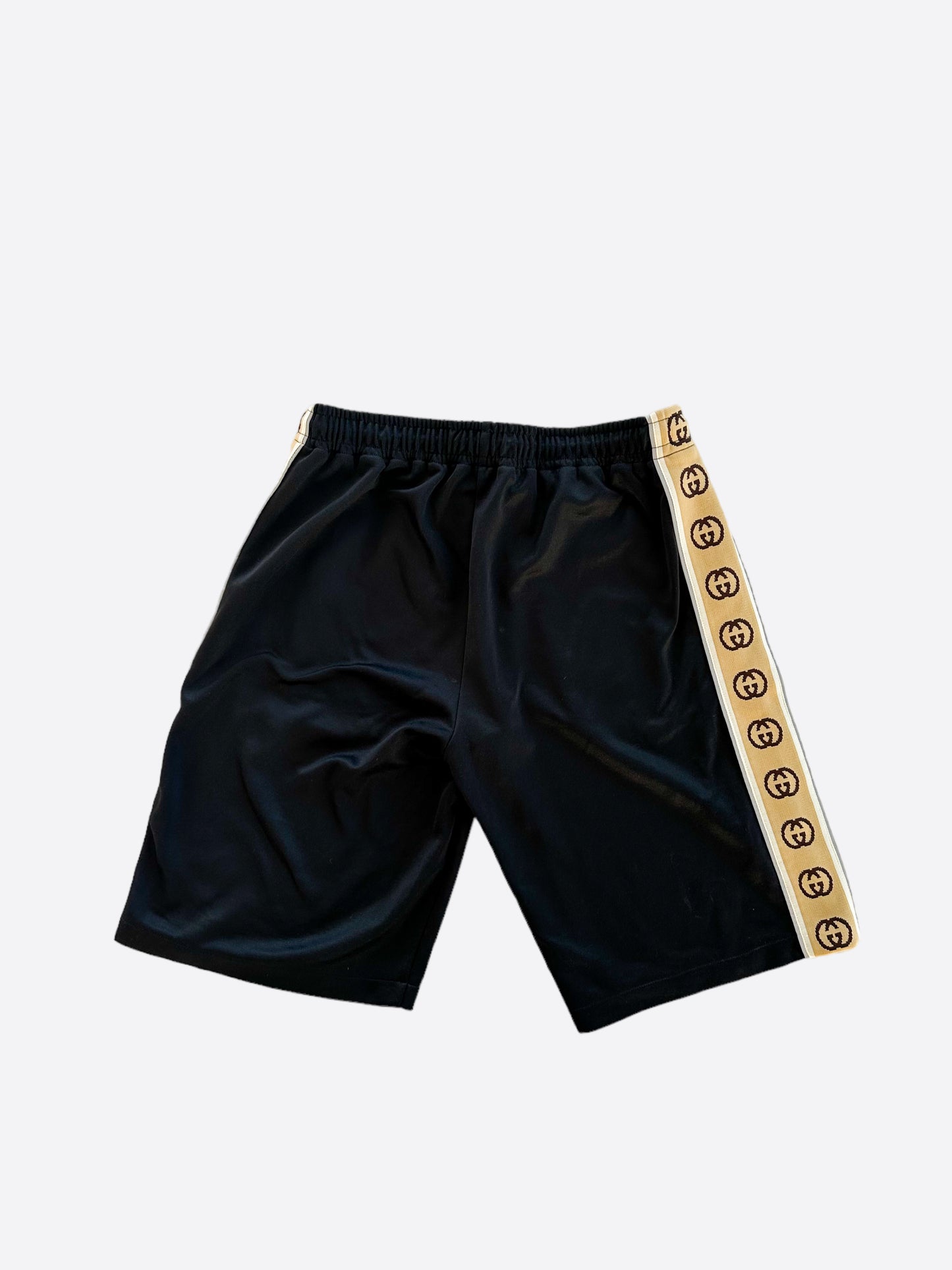 Gucci Black & Tan GG Monogram Striped Shorts
