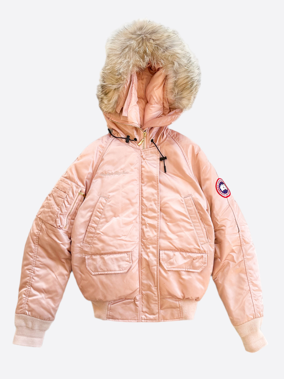 Canada Goose OVO Satin Pink Embroidered Chilliwack Women