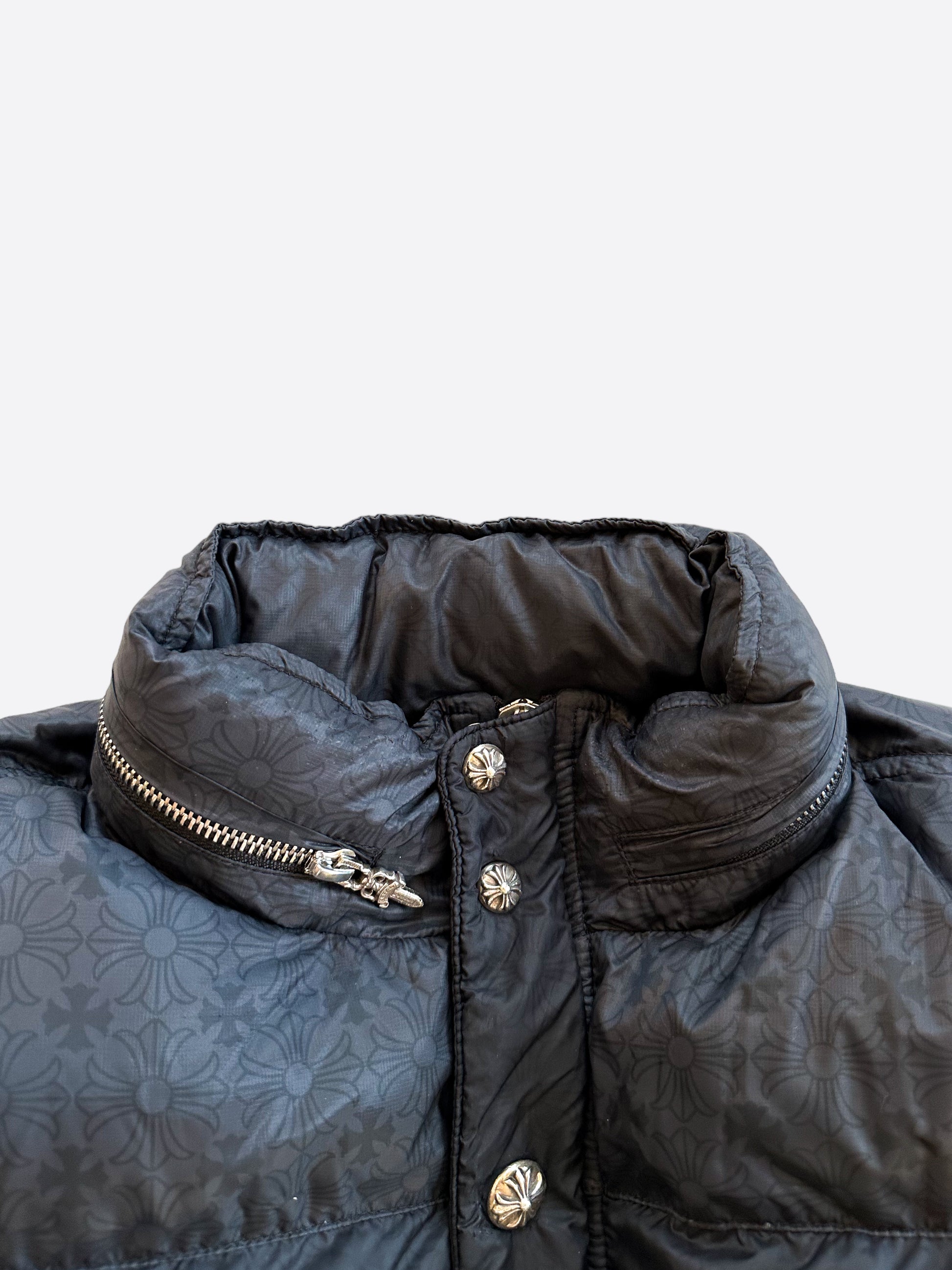 Chrome Hearts Black Cross Jacquard Puffer Jacket – Savonches