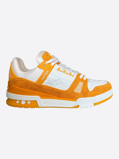 Louis Vuitton Yellow & White Denim Monogram Trainers