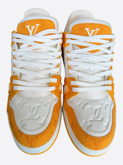 Louis Vuitton Yellow & White Denim Monogram Trainers