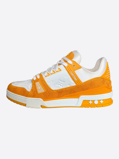 Louis Vuitton Yellow & White Denim Monogram Trainers