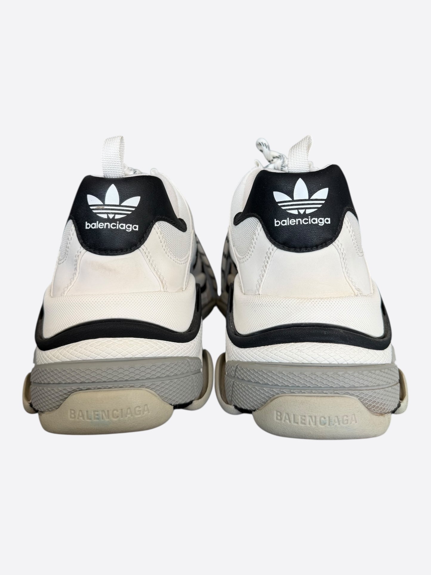 Balenciaga Adidas White & Black Triple S Sneakers