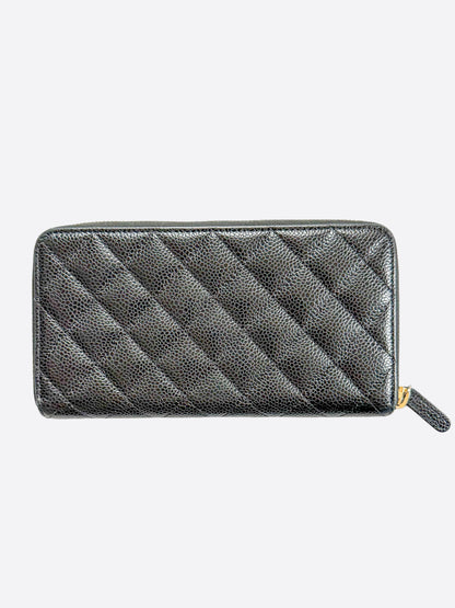 Chanel Black Quilted Large Gusset Wallet