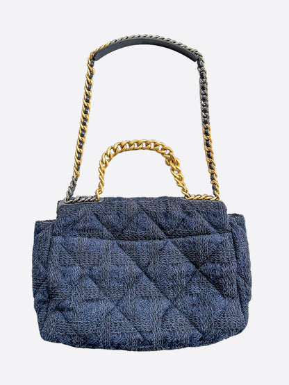 Chanel Navy Tweed 19 Maxi Flap Bag