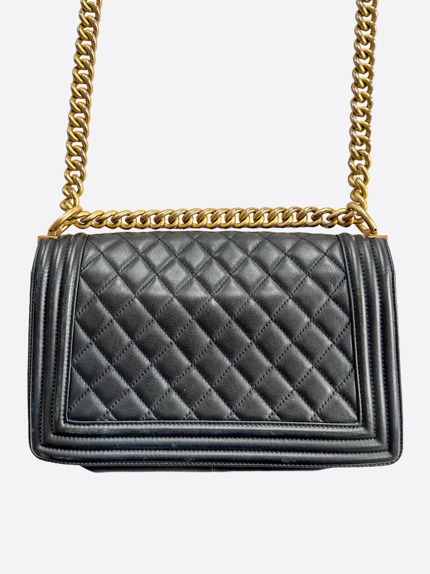 Chanel Black Quilted Calfskin Medium Boy Bag