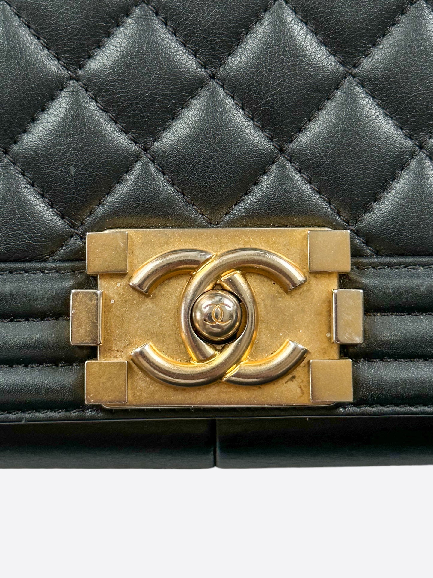 Chanel Black Quilted Calfskin Medium Boy Bag