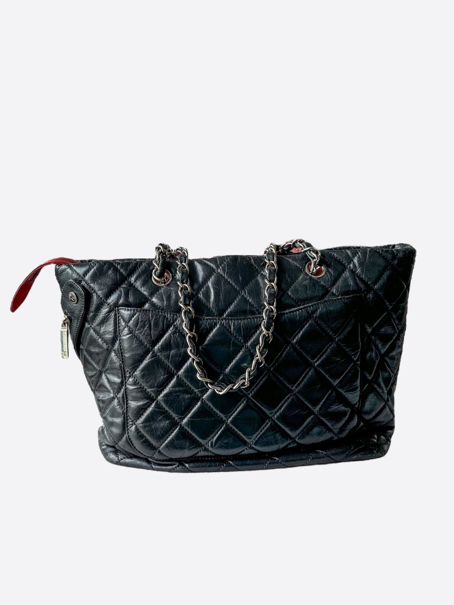 Chanel Black Aged Calfskin Club Tote