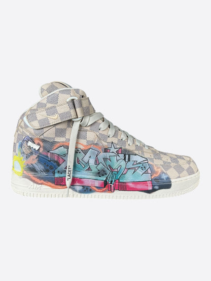 Louis Vuitton Nike Damier Azur Graffiti Mid Top Air Force 1