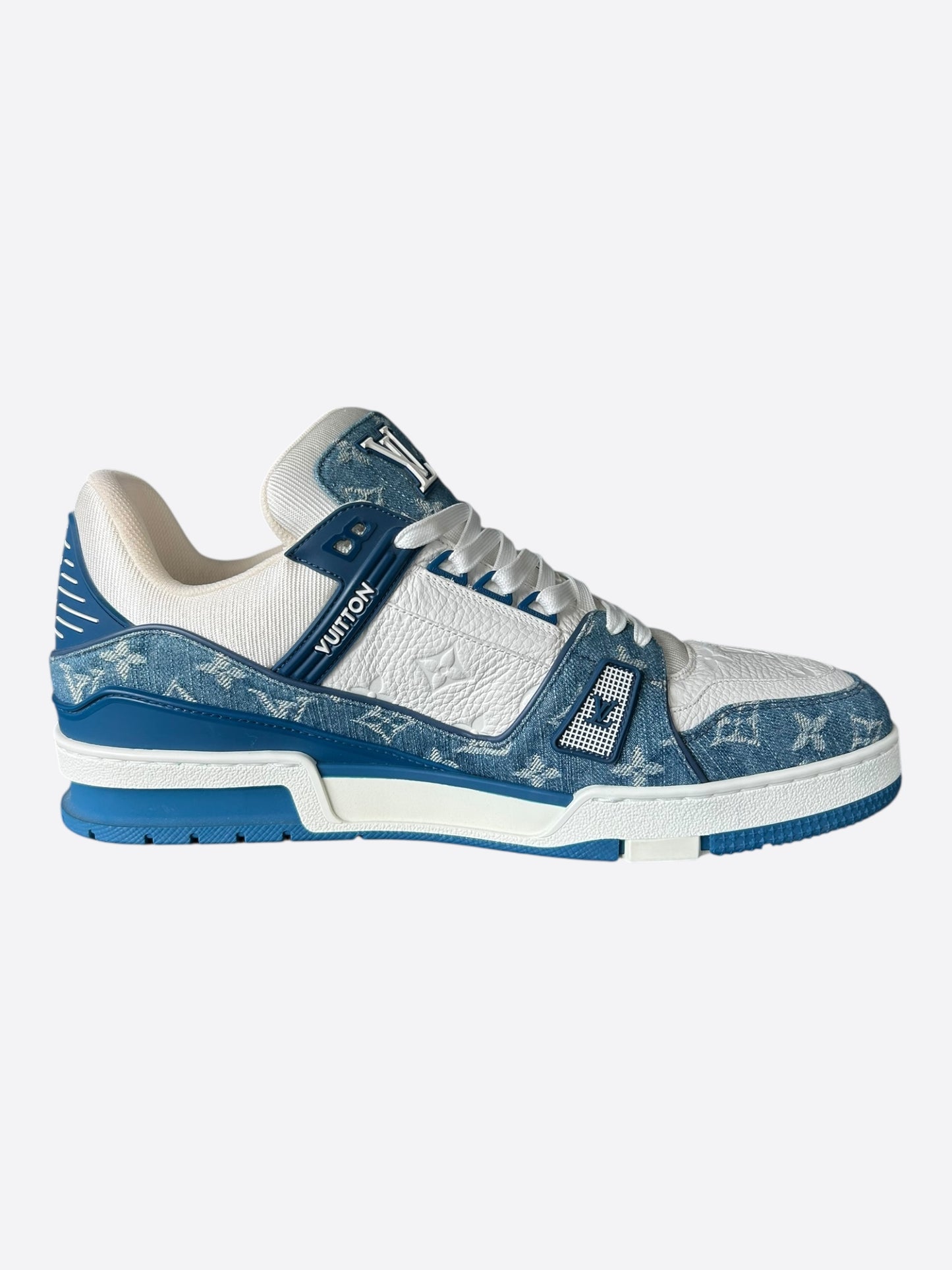 Louis Vuitton Blue & White Denim Monogram Trainers