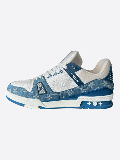 Louis Vuitton Blue & White Denim Monogram Trainers