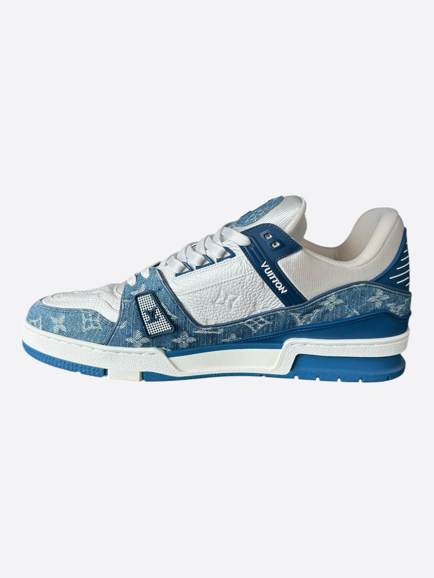 Louis Vuitton Blue & White Denim Monogram Trainers