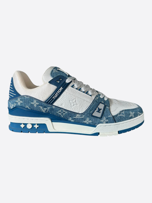 Louis Vuitton Blue & White Denim Monogram Trainers