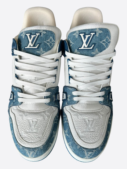 Louis Vuitton Blue & White Denim Monogram Trainers