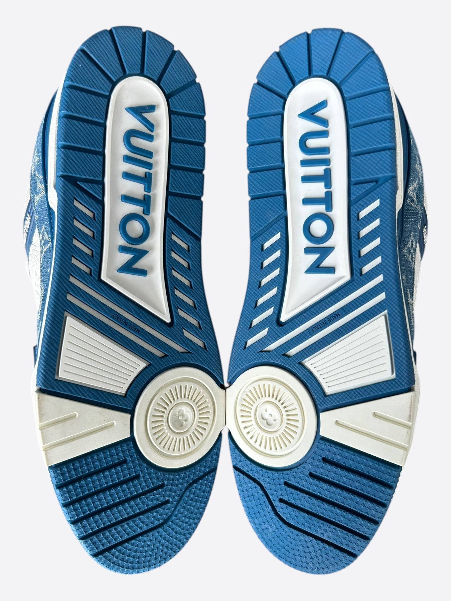 Louis Vuitton Blue & White Denim Monogram Trainers