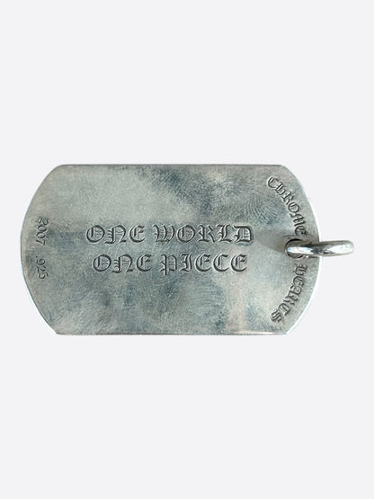 Chrome Hearts Silver Fleur Horseshoe Dog Tag Necklace