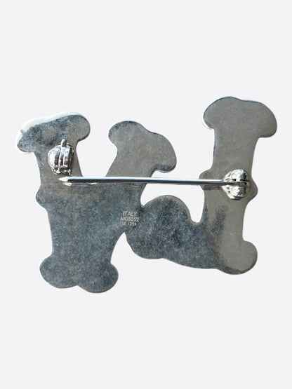 Louis Vuitton Silver & Crystal LV Ranch Brooch