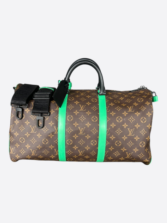 Louis Vuitton Brown & Green Monogram Keepall 50