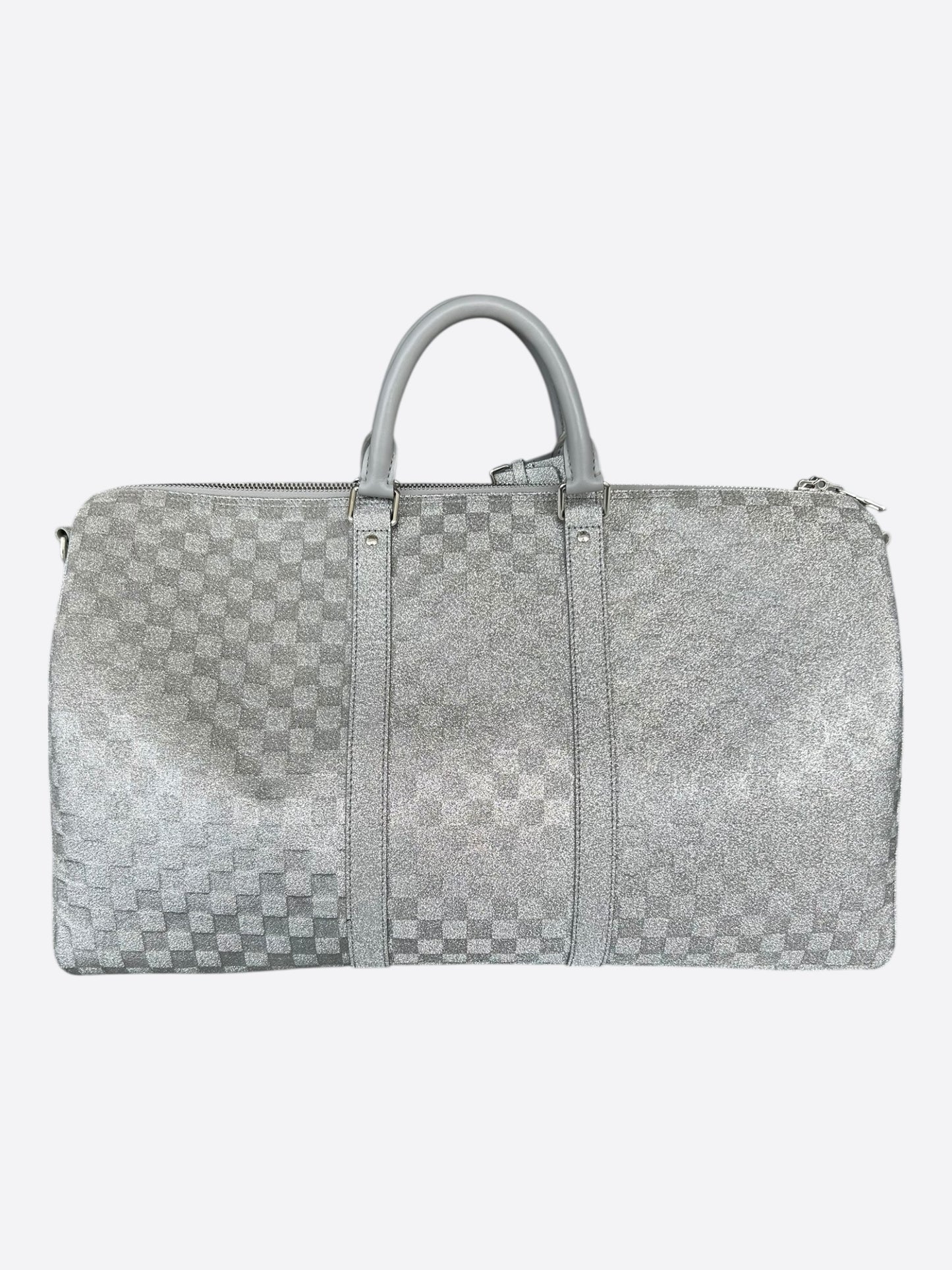 Louis Vuitton Silver Damier Glitter Keepall 50