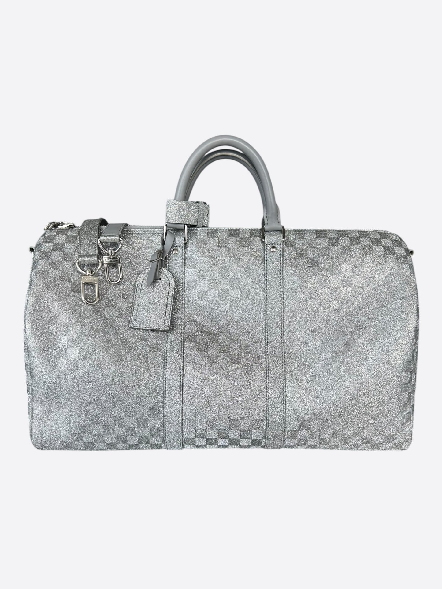 Louis Vuitton Silver Damier Glitter Keepall 50