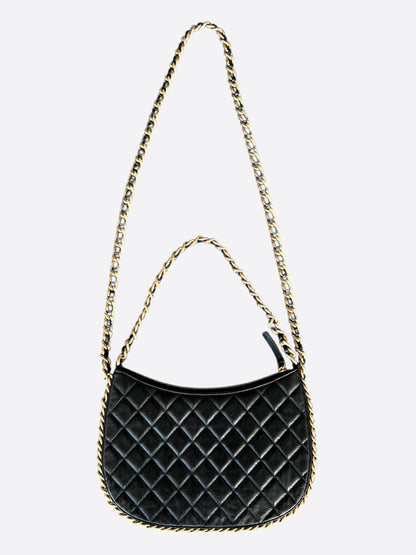Chanel Black Quilted Lambskin Small Hobo Bag