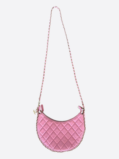 Chanel Pink Quilted Lambskin Small Hobo Bag