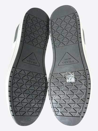 Prada White & Silver Downtown Sneakers