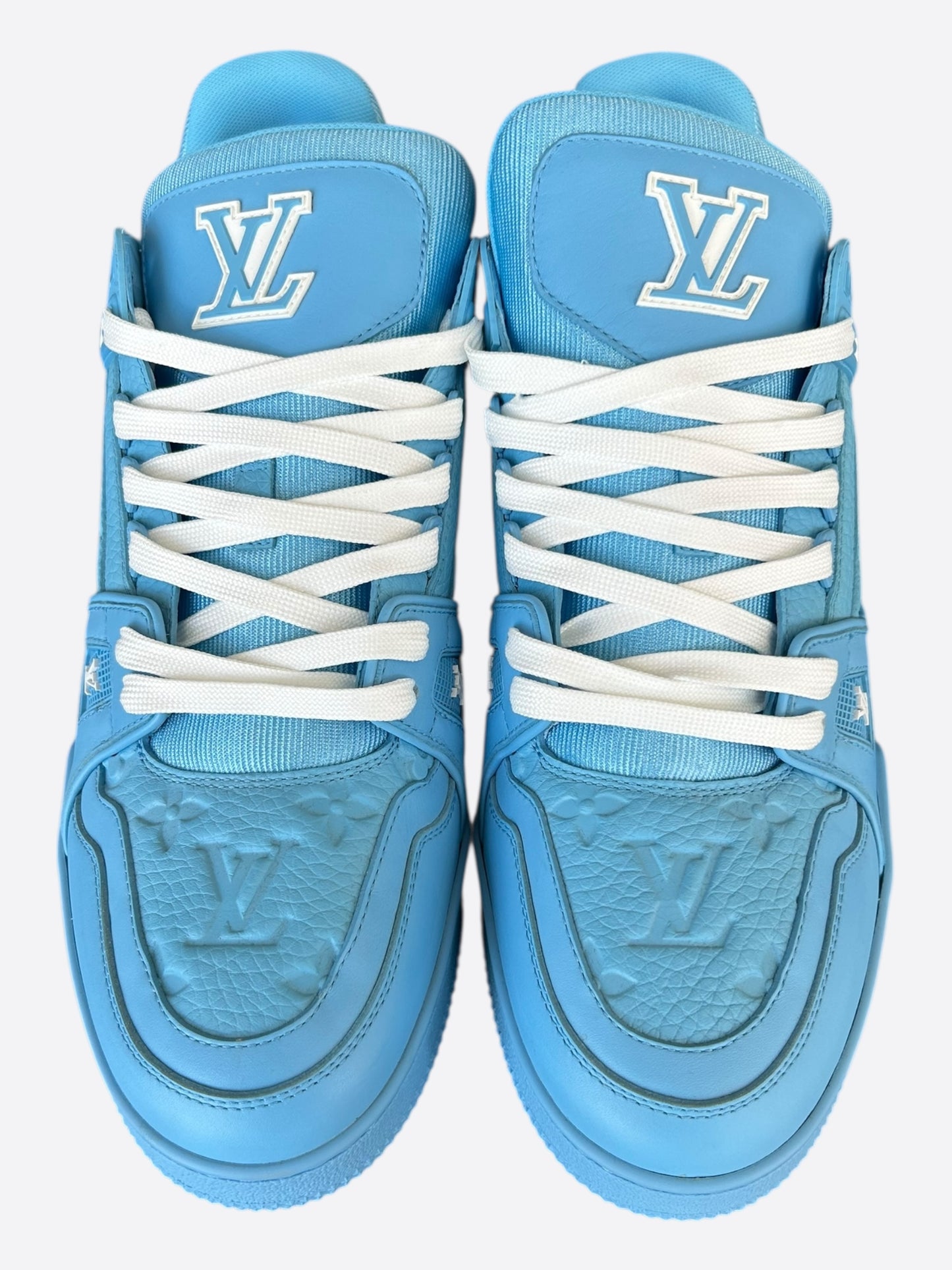 Louis Vuitton Blue & White Monogram Trainers