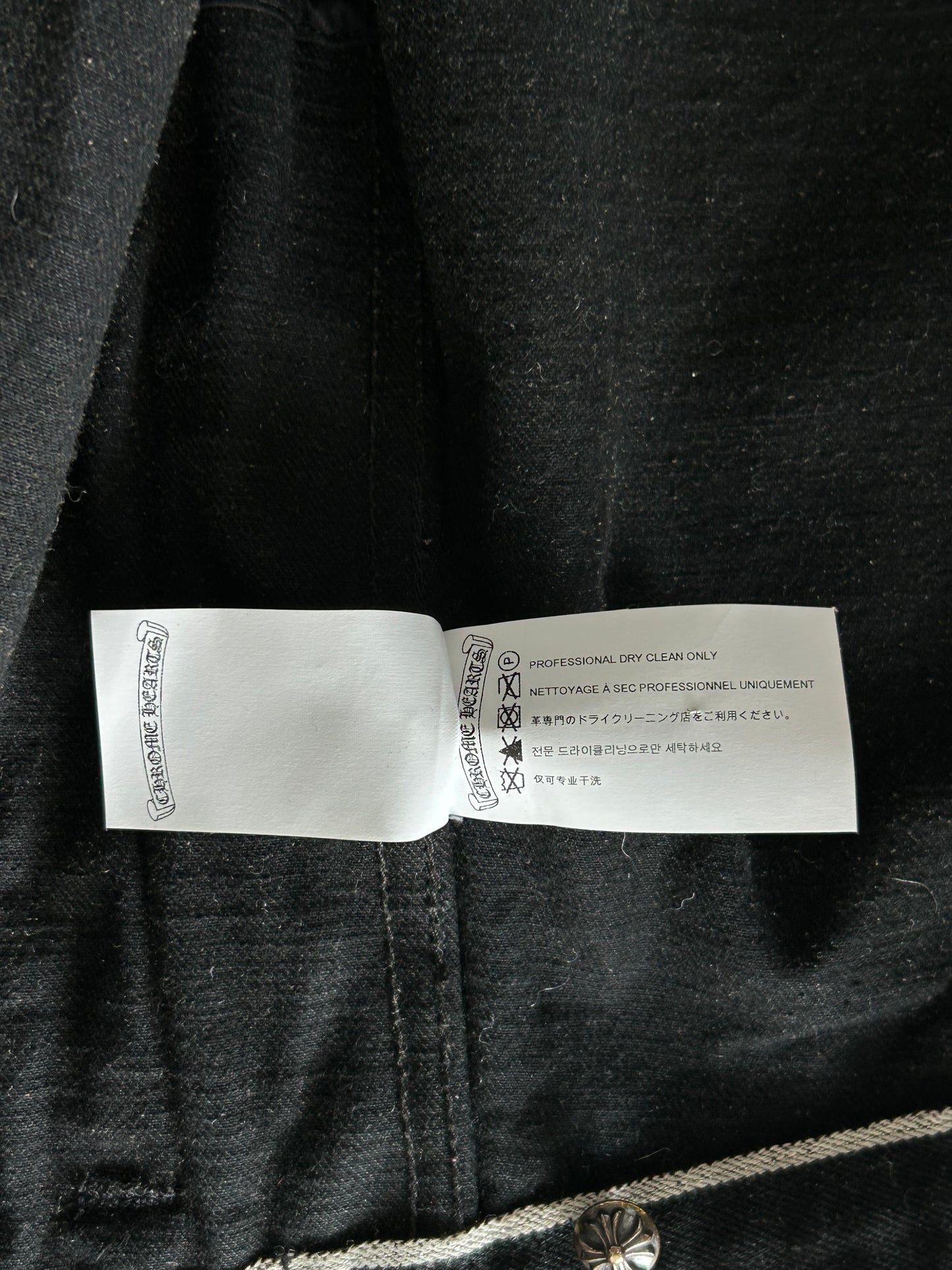 Chrome Hearts Black Shearling Denim Jacket