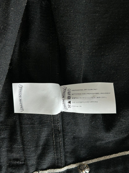 Chrome Hearts Black Shearling Denim Jacket