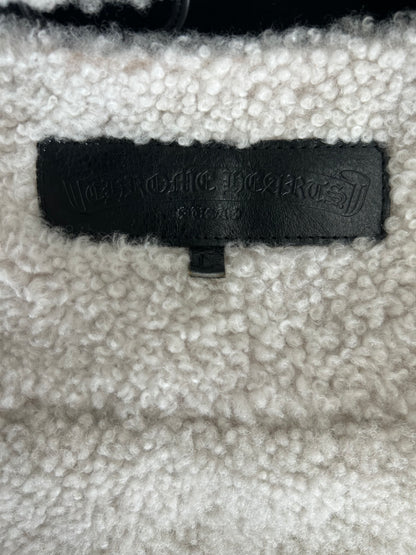 Chrome Hearts Black Shearling Denim Jacket