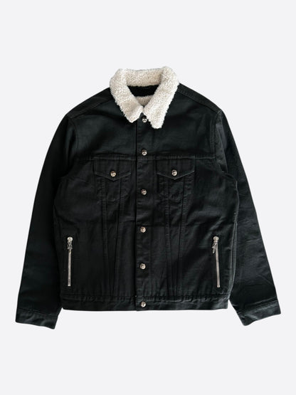 Chrome Hearts Black Shearling Denim Jacket
