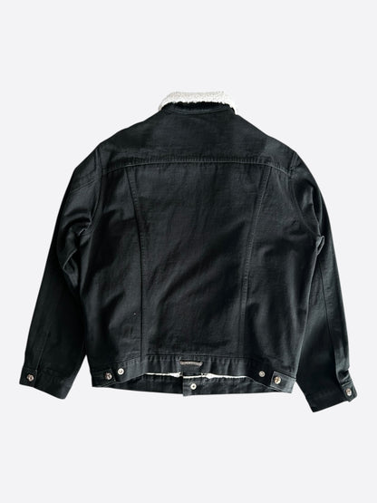 Chrome Hearts Black Shearling Denim Jacket