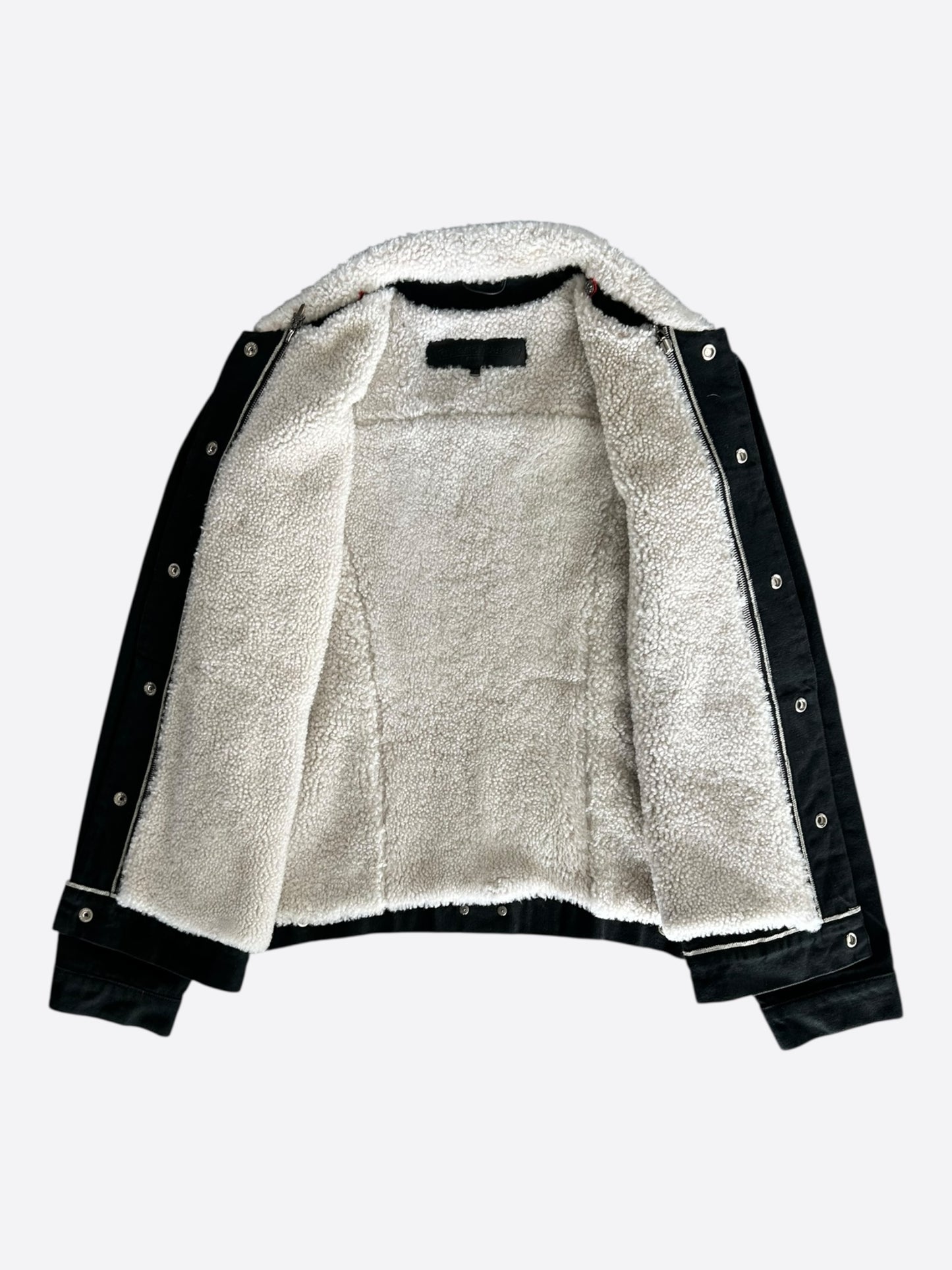 Chrome Hearts Black Shearling Denim Jacket